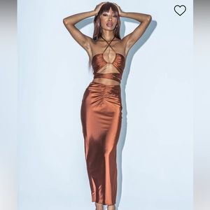 FULL SET Princess Polly Jolene Skirt Set, Brown